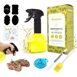 Oil Sprayer 8 oz Olive, Oil Mister Fryer, Canola Spritzer, Salad, Baking, Frying, BBQ (Yellow color)