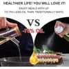 Oil Sprayer for Cooking-6.8 oz/200 ml Olive Oil Sprayer Glass Bottle,Oil Mister for Air Fryer,Canola Oil Spritzer, Widely used for Salad Making,Baking, Frying, BBQ