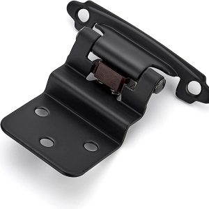 36 Packs (18 Pairs) Black 3/8" Inset Matte Black Cabinet Hinge,Self Closing Hinges for Decorative Cabinet Hardware Kitchen Cabinet Hinges with Door Bumper,Kitchen/Bathroom/Furniture Cabinets & Doors