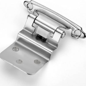 36 Packs (18 Pairs) Silver 3/8" Inset Matte Cabinet Hinge,Self Closing Hinges for Decorative Cabinet Hardware Kitchen Cabinet Hinges with Door Bumper,Kitchen/Bathroom/Furniture Cabinets & Doors