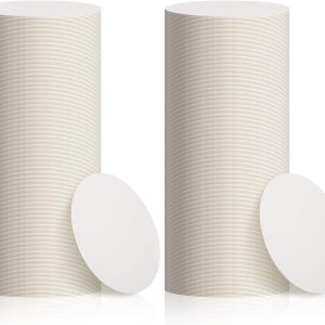 Disposable Paper Coasters 3.54-Inch Bulk White Cardboard Coasters for Drinks, Suitable for DIY Crafts, Kids' Art, Bars, and Weddings.