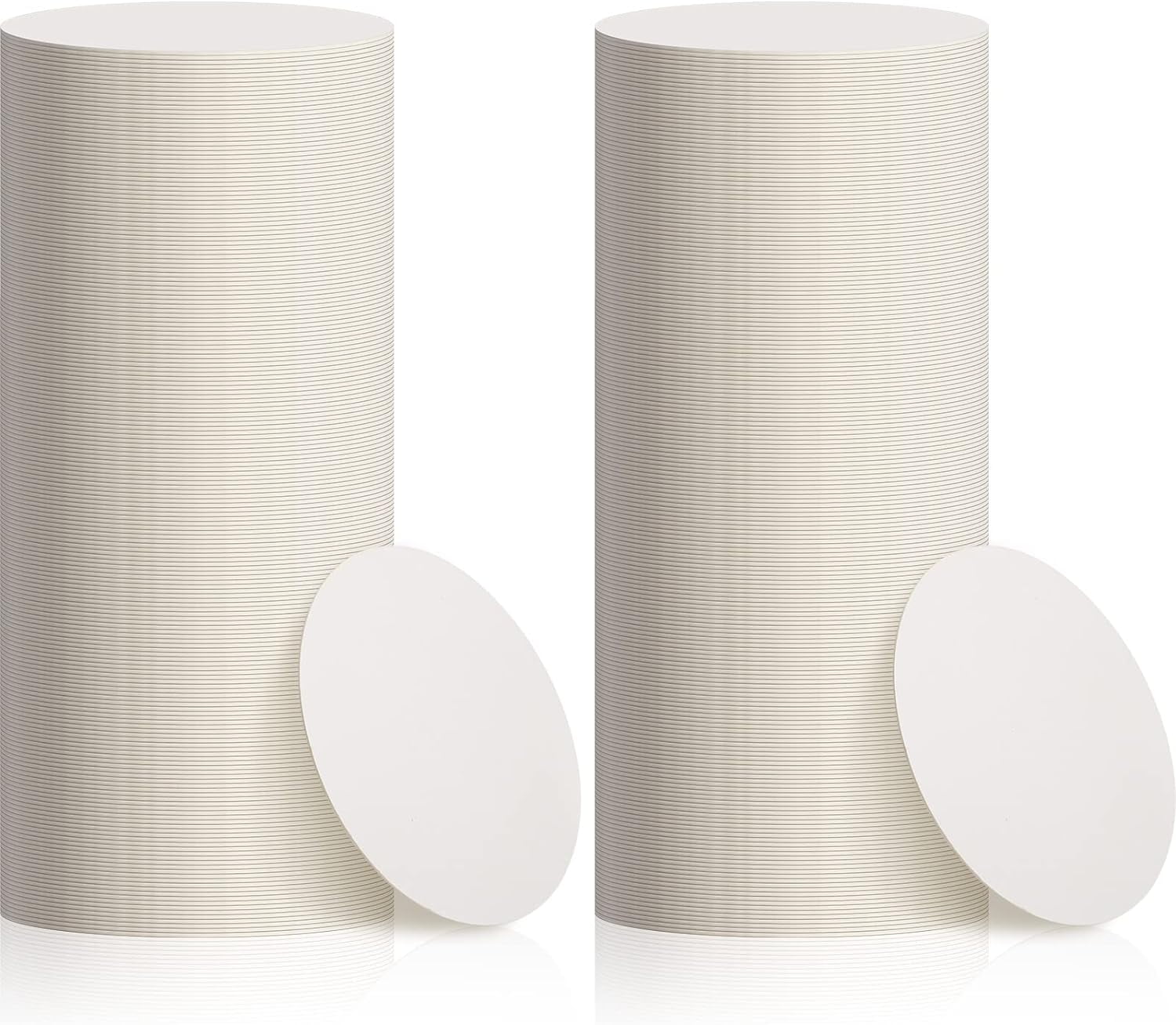 Disposable Paper Coasters 3.54-Inch Bulk White Cardboard Coasters for Drinks, Suitable for DIY Crafts, Kids' Art, Bars, and Weddings.