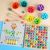 Samerd 4-in-1 Montessori Bead Board, Rainbow Puzzle, Stacking Math Toy, Gift for Kids Ages 3-10.