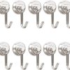 8 Pcs Magnetic Hooks,Heavy Duty 30LBS Neodymium Magnet Hook with Rust Proof for Indoor Outdoor Hanging,Refrige,Grill,Kitchen,Key Holder Silver